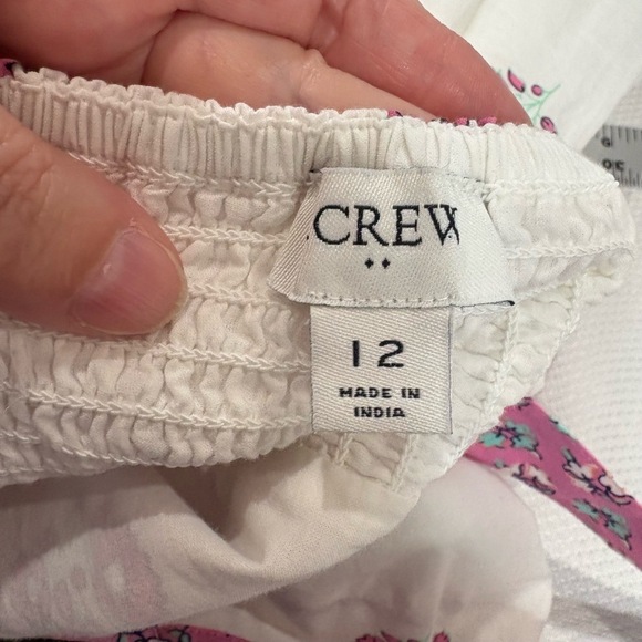 J.Crew Maxi Dress Womens 12 White Pink Floral Tiered Smocked‎ Wide Straps - Picture 3 of 10